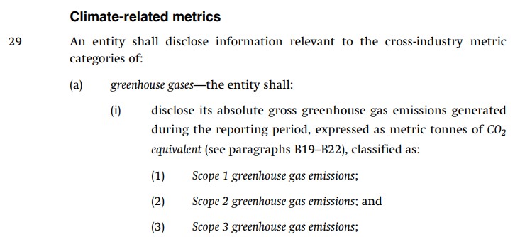 Pargraph 29(a)(i) emissions disclosure requirements